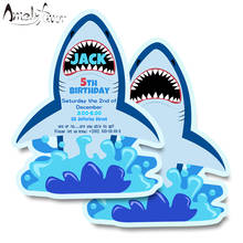 Shark Theme Invitation Card Party Supplies Sea Animals Event Birthday Party Decorations Custom-Made Personalized Invitation 2024 - buy cheap