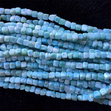 Dominicana Natural Genuine White Blue Larimar Cube Nugget Free Form Fillet Irregular Pebble Loose Beads Fit Jewelry 15" 2024 - buy cheap