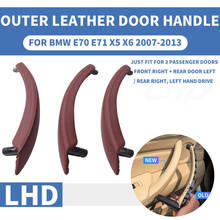 3PCS LHD Left Hand Drive Red Wine Outer Leather Interior Inner Door Pull Handle Trim Cover Panel For BMW E70 E71 X5 X6 2007-13 2024 - buy cheap