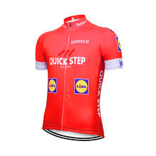Novo 2019 vermelho quickstep camisa de ciclismo secagem rápida bicicleta roupas dos homens verão ciclismo maillot wear maillot ciclismo 2024 - compre barato