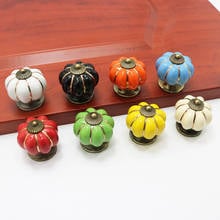 DXS Pumpkin Ceramic Handles 40mm Drawer Knobs Cupboard Door Handles Single Hole Cabinet Handles with screws Furniture Handles 2024 - buy cheap