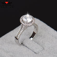 Luxury Jewelry Round Cut 925 Silver 5A White Clear CZ Zirconia Wedding Women Engagement Band Crown Ring 2024 - buy cheap