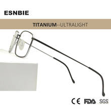 Gafas de negocios clásicas de titanio puro Marco de gafas ópticas cuadradas ultraligeras marco Delgado gafas con montura completa miopía 2024 - compra barato