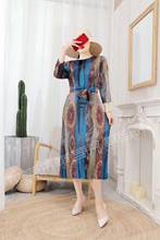 HOT SELLING  Miyake  fashion fold summer new fold belt split three quarter dresses  IN STOCK 2024 - buy cheap