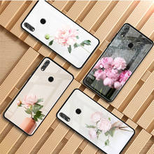 Pink Flower Peony Tempered Glass Phone Case For Huawei P20 P30 P40 P40 Lite Pro Psmart Mate 20 30 Cover Shell 2024 - buy cheap