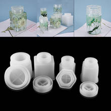 Molde de resina epoxi de cristal, botella de almacenamiento, caja de columna redonda cuboide para artesanía de resina UV, accesorios de adorno para el hogar, 1 ud. 2024 - compra barato