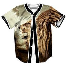 Fashion Cardigan Men/Women T Shirt Funny 3D Print Lion Casual Short Sleeve T-Shirt Summer  Unisex Hip Hop Tops Tees 2024 - buy cheap