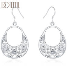 DOTEFFIL 925 Sterling Silver Butterfly Flower Drop Earring For Women Lady Wedding Engagement Party Fashion Jewelry 2024 - buy cheap