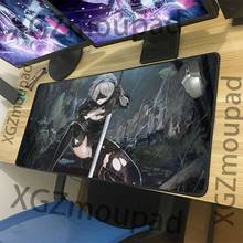 XGZ-alfombrilla de ratón grande personalizada de espadachín ciego, borde de bloqueo negro, Anime NieR: Automata, alfombrilla de mesa de ordenador, goma antideslizante Xxl 2024 - compra barato