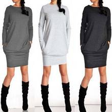 Sexy Ladies' Dress Female O-Neck Casual Costume Office Ladies Mini Dress 2020 Spring  Autumn Hip-Hugging Dress S-5XL Large Size 2024 - buy cheap