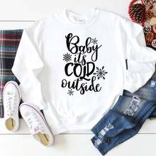 Baby Its Cold moda exterior Navidad mujer sudadera 100% algodón cuello redondo Pullover camisa de manga larga Envío Directo bts 2024 - compra barato