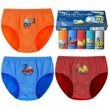 5pcs/box Boys Underwear Briefs Cotton Kids Quality Stretchy Cotton Striped Blue Panties Kids Clothes 1 to 12 Years Old OBU203111 2024 - buy cheap