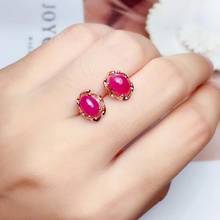 Natural Real Ruby Earring Real 925 Silver sterling Fine Charm Jewelry for Women Party Earring 2024 - buy cheap
