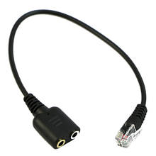 1 Cable de Audio Dual de 3,5mm, Conector de Audio hembra a macho, adaptador de enchufe RJ9, Cable convertidor, PC, ordenador, auriculares, teléfono, usando negro 2024 - compra barato
