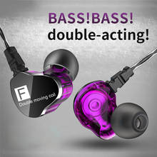 Dual Moving Coil Heavy Bass HiFi Microphone In-ear Sports Earphones for iPhone Samsung Universal Phone Earphones Headset 2024 - buy cheap