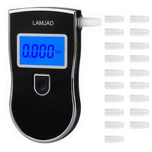 LAMJAD-alcoholímetro Digital de policía, dispositivo de prueba de Alcohol de respiración profesional AT-818, AT818 con 15 piezas, nouthpieces DFDF, superventas 2024 - compra barato