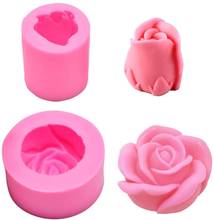 3D Свеча «цветок розы», формы для творчества, силиконовая форма для изготовления мастики, воска, мыла, лосьона ручной работы, восковая штукатурка 2024 - купить недорого