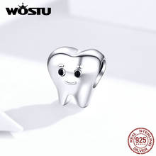 WOSTU Genuine 925 Sterling Silver Lovely Tooth Beads Fit Original Bracelet Pendant Charms For Women Fashion Jewelry FIC1401 2024 - buy cheap