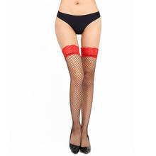 Occident Hollow Out Mesh Stocking Women's Sexy Lace Stocking Black Thigh High Fishnet Stockings Nylon Over The Knee Stockings 2024 - buy cheap