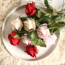Artificial Fake Roses Flannel Flower Bridal Bouquet Wedding Party Home Garen Decor Flowers Artificial Flower 2024 - buy cheap