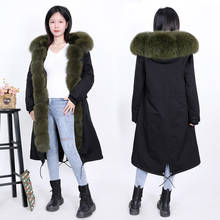 Maomaokong  Winter Women Long Coats Real Fox Fur big fur collar Natural Rabbit fur liner over the knee  plus size parkas winter 2024 - buy cheap