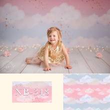 Фон для студийной фотосъемки с изображением розового неба белых облаков для фотосъемки новорожденных детей 2024 - купить недорого