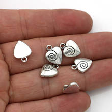 JAKONGO-colgantes de corazón de remolino Chapado en plata antigua, accesorios hechos a mano para la fabricación de joyas, 10 Uds. 2024 - compra barato