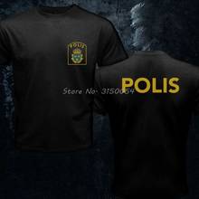 Scandinavia Sweden Svensk Swedish Polisen Polis Police Unit Logo T-shirt New Cotton Cool Design 3D TShirt Fitted T Shirt Tees 2024 - buy cheap