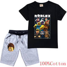 Boys and Girls Summer Children's Short-sleeved Cotton T-shirt + Pants Two-piece Children's Sports Suit 2-15 Years Old Clothing 2024 - buy cheap