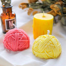 Lines Cylinder Candle Mold Knitting Wool Ball 3D Gypsum Plaster Mold DIY Soap Mould Fondant Cake Tool Handmade Candle Making 2024 - buy cheap
