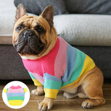 Roupas de cão de natal inverno quente do cão suéteres para cães pequenos arco-íris malha roupas para animais de estimação bulldog francês dachshund luxo 2024 - compre barato