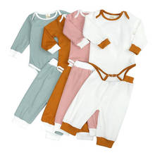 Conjunto infantil de manga longa + calça, roupas para garotos e garotas, trajes para primavera e outono 2024 - compre barato