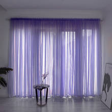 Solid Color Sheer Curtain Window Tulle Curtain For Living Room String Curtains Drape Panel Sheer Bedroom Window Treatments 2024 - buy cheap