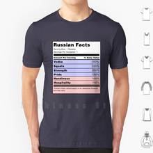 Russian Facts T Shirt 6xl Cotton Cool Tee Joke Meme Russia Russian Rusia Rusian Flag Country Outline Silhouette Vodka Slav 2024 - buy cheap