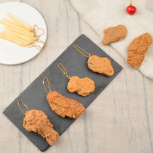 PVC Simulation Food Model Fake Chicken Wings Pig Feet Roast Chicken Backpack Key Ring Buckle Pendant 2024 - buy cheap