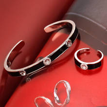 TIRIM-Conjunto de anillo de circonia cúbica para mujer, brazalete de Zirconia, Zirconia, circonita, zirconita, estilo clásico 2024 - compra barato