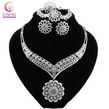 CYNTHIA Dubai Silver Plated Women Costume Jewelry Set Nigerian Wedding Bridal Necklace Set Fashion African Beads Jewelry Set 2024 - buy cheap