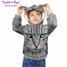 Autumn Winter Children's Hoodies Cat 3D Print Kids Sweatshirts Junior Child Pullover Loose Tops 5-12y Boy&Girl's Hooded Sweaters 2024 - buy cheap