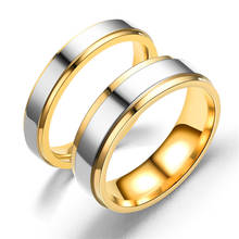 Wholesale Party Gifts Stainless steel wedding ring pure gold color simple design couple alliance ring 2024 - buy cheap