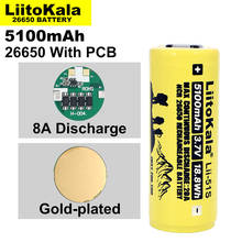Liitokala-batería de litio recargable para linterna, pila de litio recargable de 26650a, 26650A, 3,7 V, 5100mA, adecuada para protección PCB, LII-51S, 1-10 unidades 2024 - compra barato