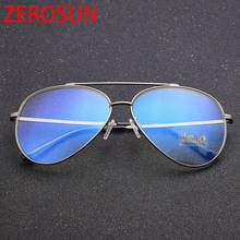 Zerosun-Montura de gafas para hombre y mujer, lentes de aviación de acero inoxidable, con bloqueo de luz azul, UV400 2024 - compra barato