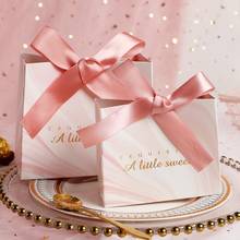 Creative Gold pink Marble Wedding Favours candy Boxes Paper Chocolate BoxesPackage/Gift Bag Box for Party Baby Shower 2024 - buy cheap