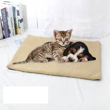 Self-heating Cushion Dog Kennel Cover Cat Puppy Sleep Mat Lovely Wool Mattress Winter Warm Dog Bed Soft Fleece Pet Blanket 2024 - buy cheap