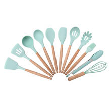 Food Grade Silicone Kitchenware Household Wooden Beech Handle Cooking Utensils Baking Tools Non-stick Spatula Kitchen Accessorie 2024 - buy cheap