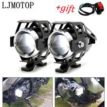 Faróis auxiliares para motocicleta lâmpada led u5 12v drl para honda cr 250 nc750x kawasaki kx 125/65 kx250f raiom 2024 - compre barato