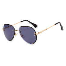 Brand Design Rimless Sunglasses Luxury Women Metal Sun glasses Retro Shades UV400 Eyewear Oculos Gafas de sol 2024 - buy cheap