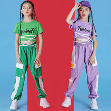 2021 Girls Hip Hop Tide Costume Children'S Jazz Dance Performance Clothing Summer Street Dancewear Kids Modern Stage Outfit 2024 - buy cheap