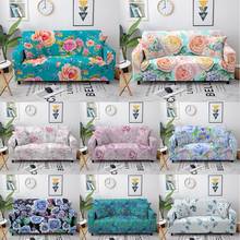 Floral Printed Elastic Sofa Cover for Living Room Colorful Rose Peony Sofa Slipcover Sectional Couch Cover Single Double Seater 2024 - buy cheap