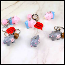 Resin Piggy Keychain Key Pendant Alloy Key Chain Bag Pendant Small Gift 2024 - buy cheap