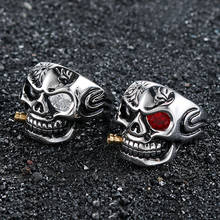 skull ring wholesale stainless steel for men jewels biker ring men sygnet bullet gifts mens male man jewelry lots punk big ring 2024 - buy cheap